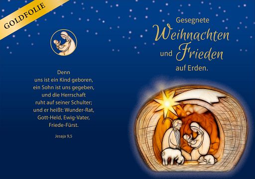 Weihnachtskarte „Friede auf Erden“