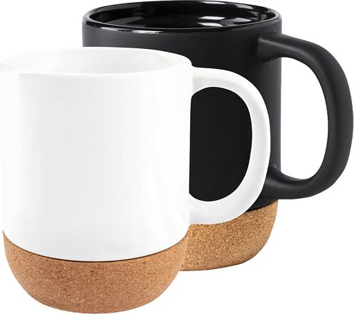 Große Keramiktasse mit Korkboden, Muster