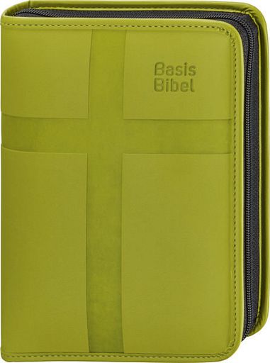 BasisBibel. Die Kompakte. Kunstlederhülle mit Reißverschluss. hellgrün
