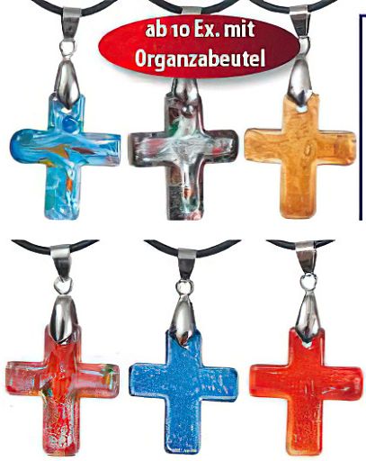 Halskette Glaskreuz im venezianischen Stil
