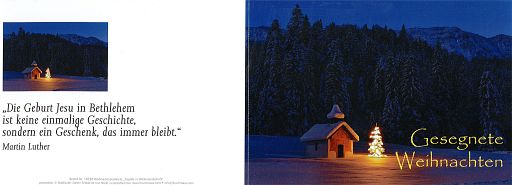 Weihnachtskarte Kapelle „Gesegnete Weihnachten“