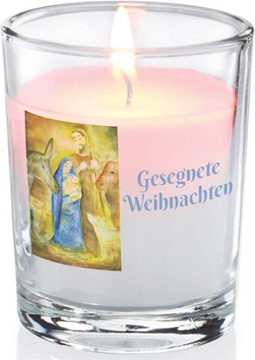 Glas-Windlicht „Gesegnete Weihnachten“