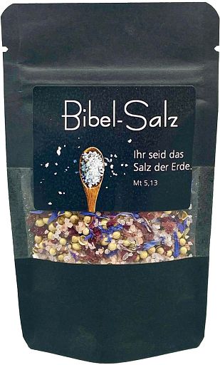 Bibel-Salz mit Bibelvers „Ihr seid das Salz der Erde. Mt 5,13“