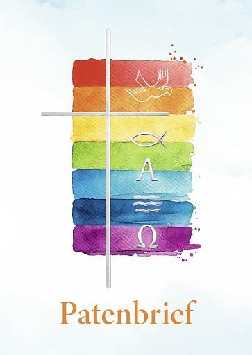 10er Set Patenbrief Motiv Regenbogen