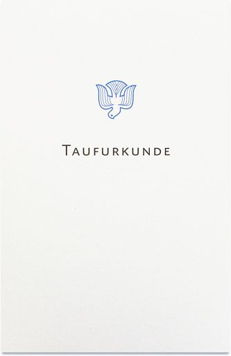 10er Set Taufurkunde TAUBE