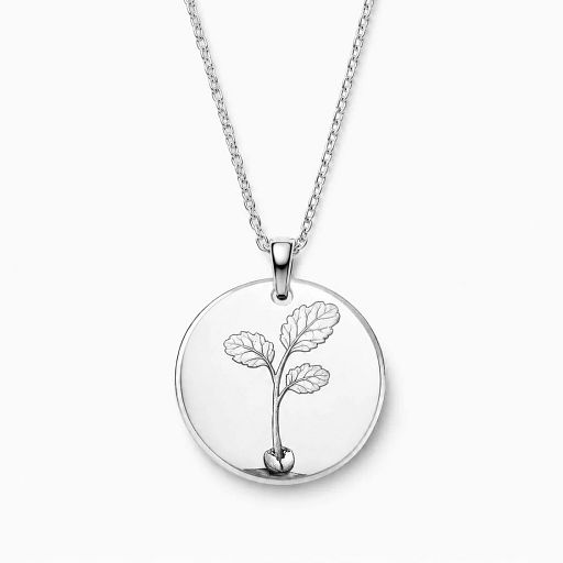 „Zera“ Senfkorn Anhänger, silber