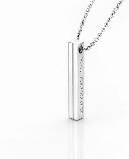 Anhänger „Ps. 121 CUSTODIAT“ mit Kette & Gravur, Damen silber
