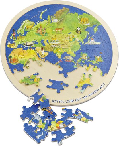 Holzpuzzle - Weltkugel