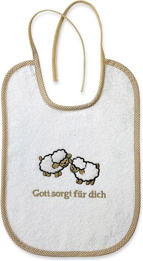 Lätzchen Schäfchen Gott sorgt für dich, beige