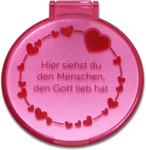 Taschenspiegel Herzen, rosa