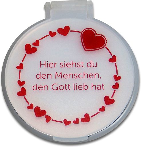 Taschenspiegel Herzen, weiß