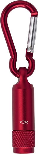 Taschenlampe mit Karabiner - Ichthys, rot