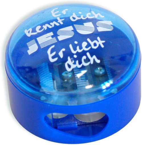 Doppel-Anspitzer - Er kennt dich, blau