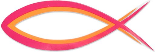 Aufkleber Fisch, pink/orange