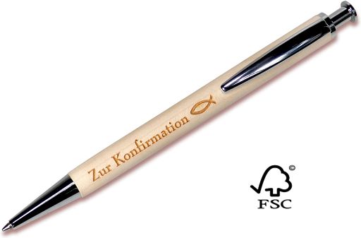 Holzkugelschreiber zur Konfirmation - Ichthys