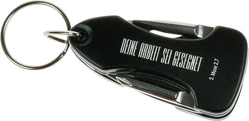 Schlüsselanhänger Multitool mit LED, schwarz
