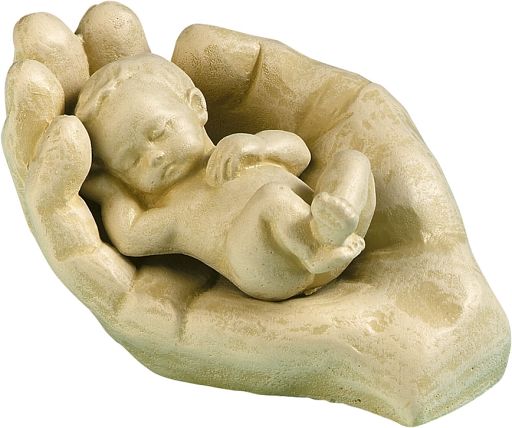 Skulptur - In seiner Hand, sandfarben