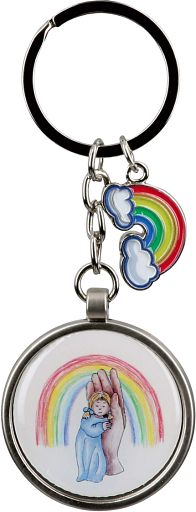 Schlüsselanhänger - Kind in Hand mit Regenbogen