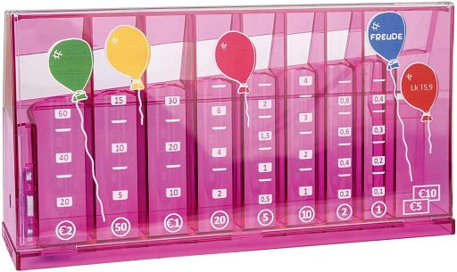 Spardose - Münzsortierer - Münzzähler, pink