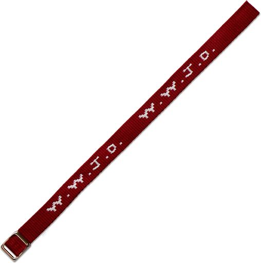 Gewebtes Armband - W.W.J.D., dunkelrot