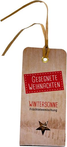 Geschenkanhänger mit Früchtetee Wintersonne