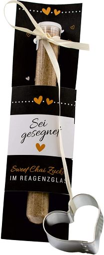 Geschenkset Sweet Chai Zucker mit Ausstechförmchen Herz