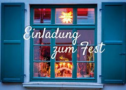 Weihnachtskarte „Einladung zum Fest“