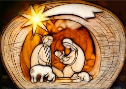Weihnachtskarte Heilige Familie