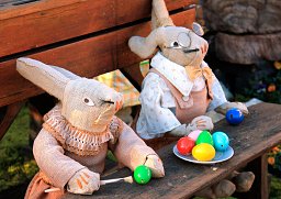 Osterkarte mit Osterhasen