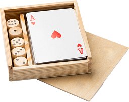 Tischspiel: Französische Karten und Würfel