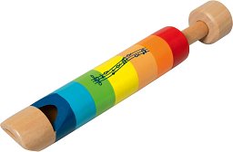 Kolbenflöte aus Holz - Regenbogen