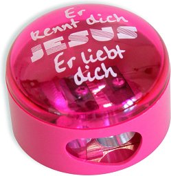 Doppel-Anspitzer - Er kennt dich, pink