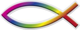 Aufkleber Fisch, regenbogen