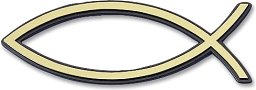 Reliefaufkleber Fisch, 13 cm gold