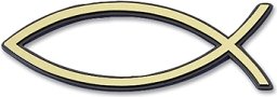 Reliefaufkleber Fisch, 7 cm gold