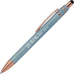 Metall-Kugelschreiber mit drehbarem Fidget, hellblau