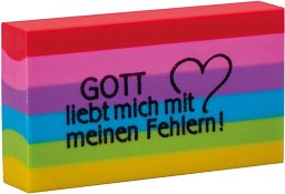 Radiergummi, regenbogen, Gott liebt mich