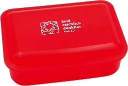 Frühstücksdose „Seid reichlich dankbar“, rot