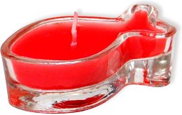 Kerzenglas - Fisch, rot