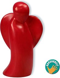 Begleitender Schutzengel aus Speckstein, rot