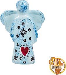 Figur Speckstein -Schutzengel klein - Herz, himmelblau