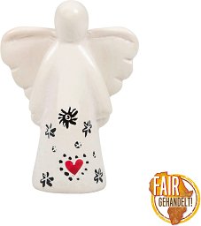 Figur Speckstein -Schutzengel klein - Herz, natur