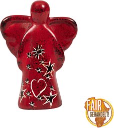 Figur Speckstein -Schutzengel klein - Herz, rot