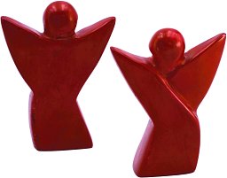 Schutzengel aus Speckstein, rot
