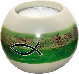 Teelichthalter aus Speckstein Ichthys