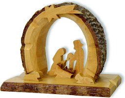 Krippe in Baum aus Olivenholz