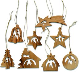10er Set Christbaumschmuck Krippe