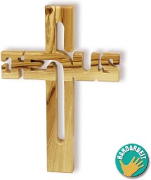 Holzkreuz Jesus aus Olivenholz, 9,5 cm