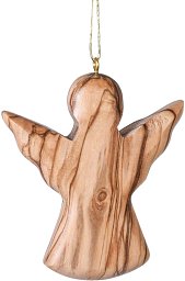 Baumschmuckanhänger Engel aus Olivenholz