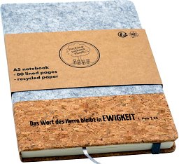 Notizbuch DIN A5 aus Kork & RPET-Filz